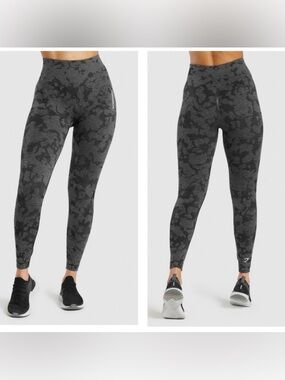 Gymshark Adapt Gray Camo Seamless High Waist Leggings Womens Size M